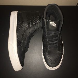 Vans High Top in Black Leather Snake